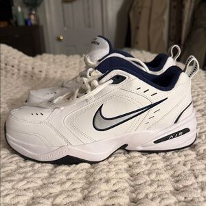 Nike White and Dark Blue Athletic Shoes